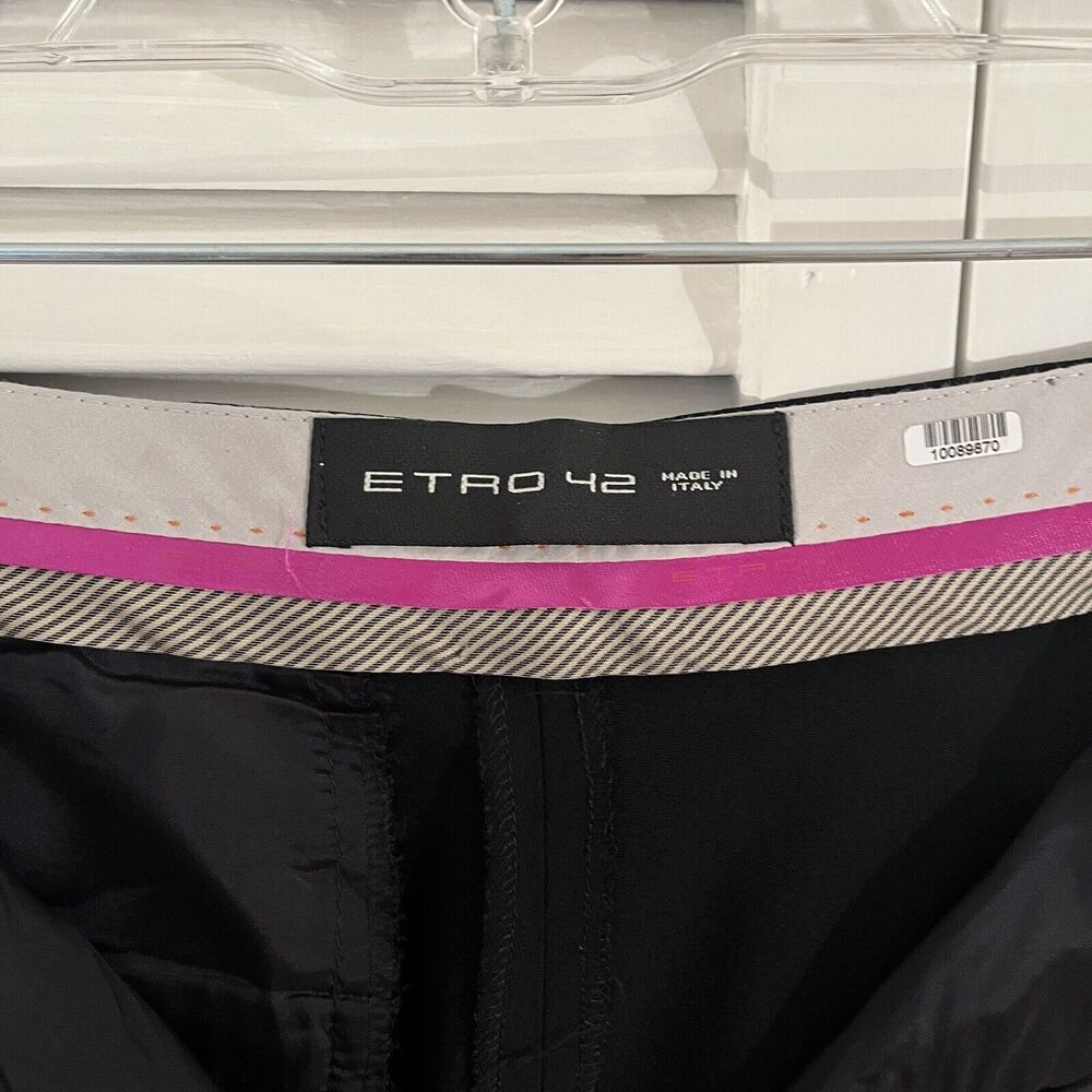 Etro black tailored trouser pants size IT42/US 6, made in Italy, career wear - Picture 5 of 11